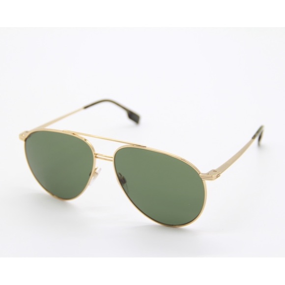 NEW BURBERRY BE3108 1017/71 AVITOR SUNGLASSES BURBERRY B 3108 GREEN AVIATOR - Picture 3 of 11